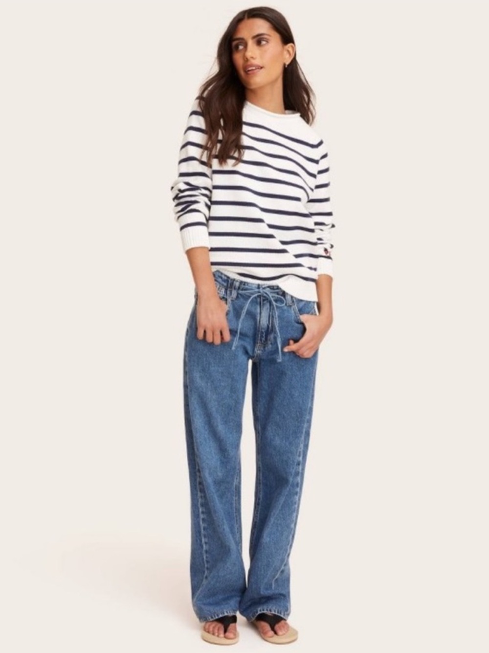 Parke x Target Wide-Leg Tie-Waist Blue Jeans NWT size 0